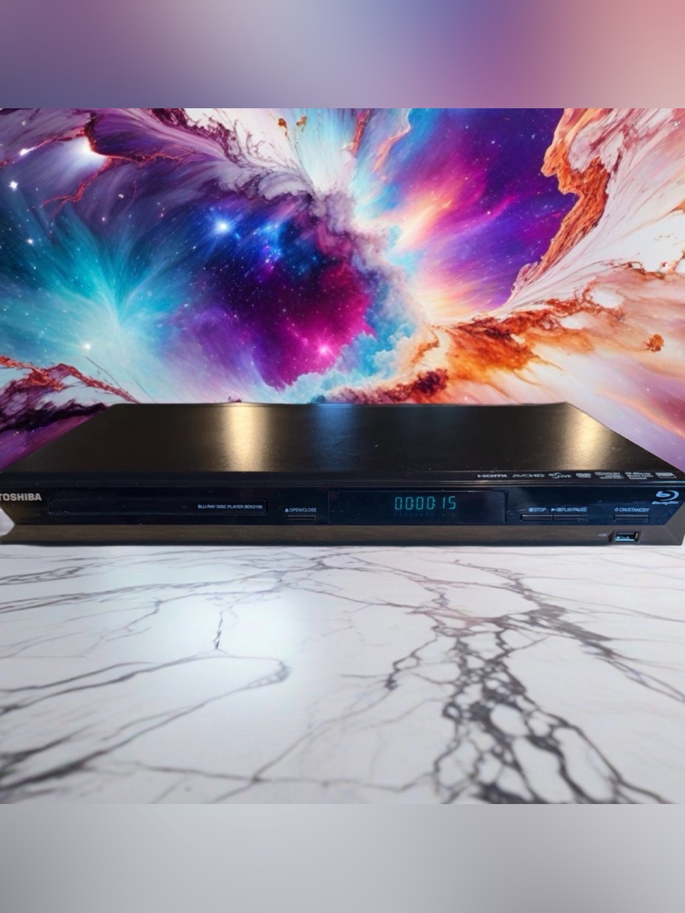 Toshiba BDX2100KB Blu-Ray Disc Player Black Tested&CLEANED Working With Remote🔥